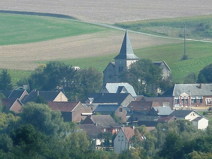 Le village vu du belvédère de Vaux - Curlu