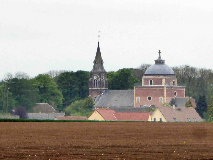 Vue sur l'église - Grivesnes