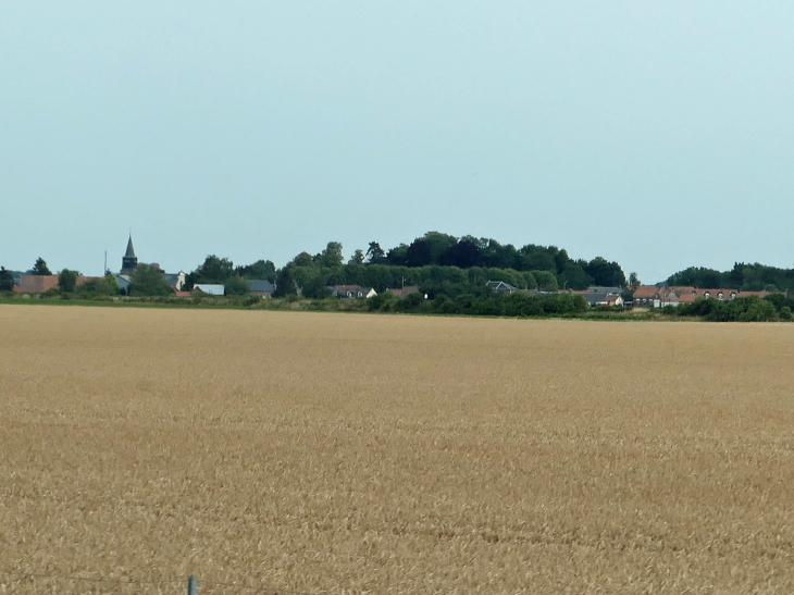 Le village vu de l'autoroute A29 - Marcelcave