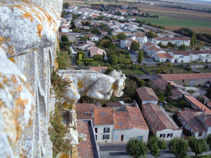 Du haut du clocher, la gargouille veille sur Marennes