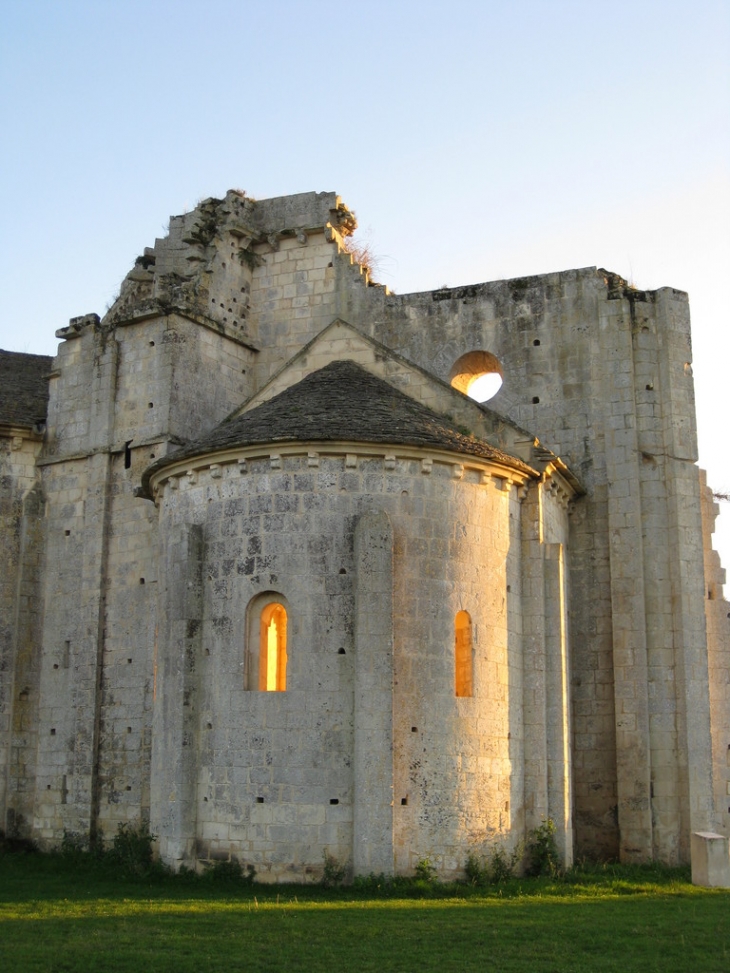 Abbaye de TRIZAY au soleil couchant