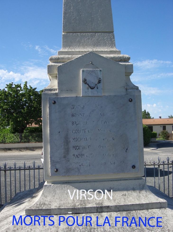 VIRSON LES MORTS DE 1914-1918