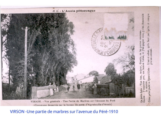 PARTIE DE MARBRES SUR LE PONT DU PERE - Virson