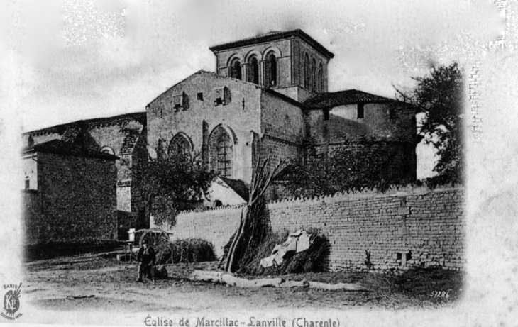 Eglise-de-marcillac-lanville-vers-1904-carte-postale-ancienne