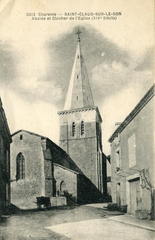 Enfants sur les marches de la sacristie - Saint-Claud