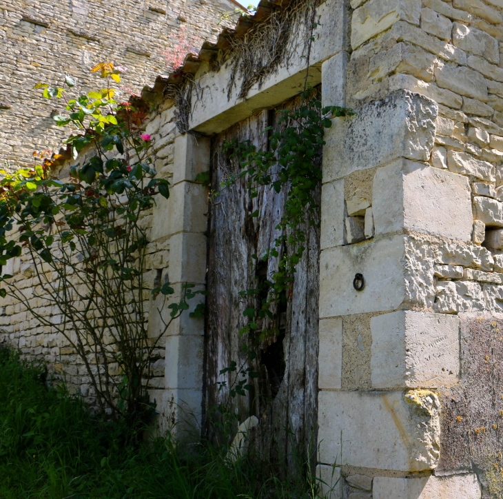 Au nord, le quartier de la Garenne est remarquable pour ses fermes à double accès qui s'étirent le long du bief Minet. - Arçais