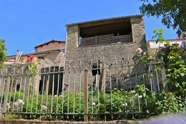 Au nord, le quartier de la Garenne est remarquable pour ses fermes à double accès qui s'étirent le long du bief Minet. - Arçais