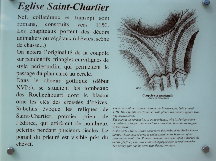 Descriptif de l'église St Chartier  - Chef-Boutonne