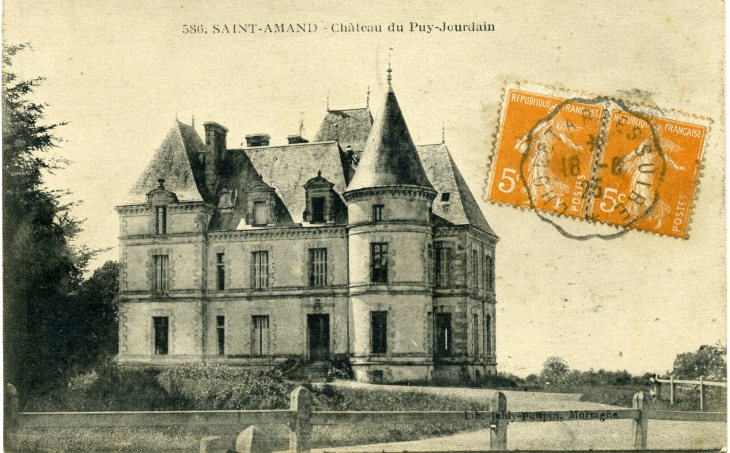 Château du Puy-Jourdain (carte postale de 1923) - Saint-Amand-sur-Sèvre