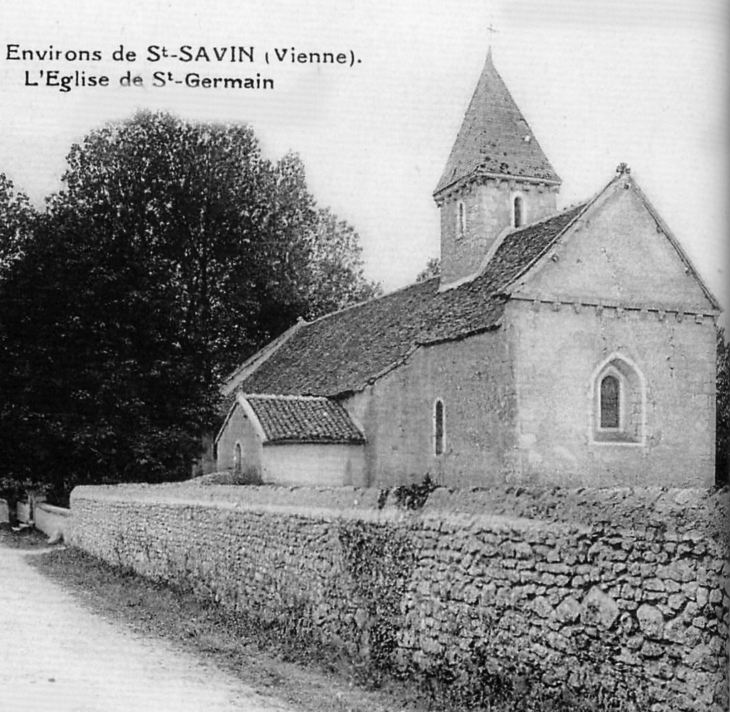 Eglise Saint-Germain d'Auxerre, début XXe siècle (carte postale ancienne).