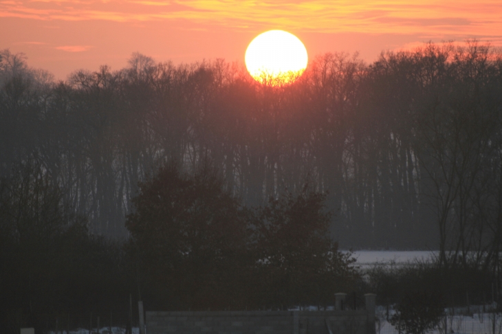 Coucher de soleil un jour de neige - Vicq-sur-Gartempe