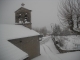 Eglise du village sous la neige de février