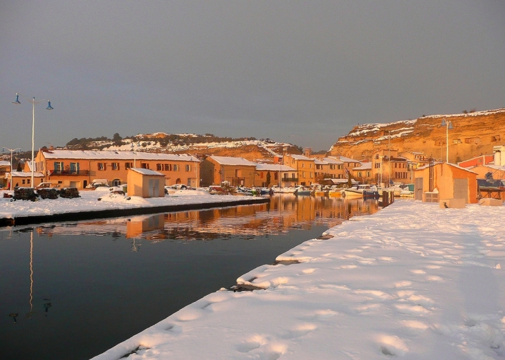 Le port sous la neige - Saint-Chamas