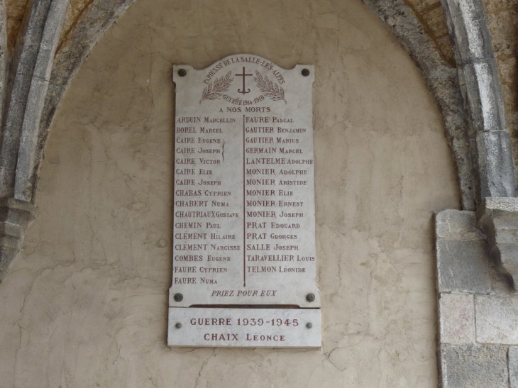 Souvenirs à l'église Saint Marcelin - La Salle les Alpes