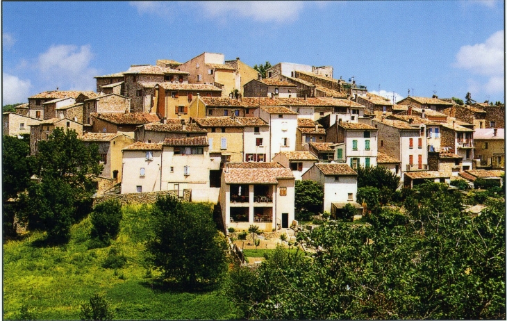 Vue générale du Village (carte postale de 1990) - Carcès