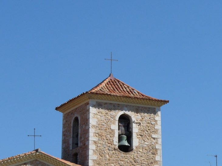 Le clocher de l'église Saint Sébastien - Rougiers