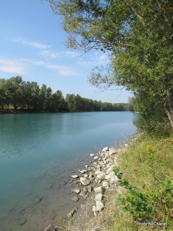 Vue sur le canal de fuite du Rhône aux abords du hameau des Sables à Glandieu - Brégnier-Cordon