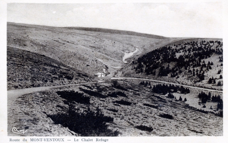 Route du Mont-Ventoux - Le Chalet refuge, vers 1920 (carte postale ancienne). - Aurel