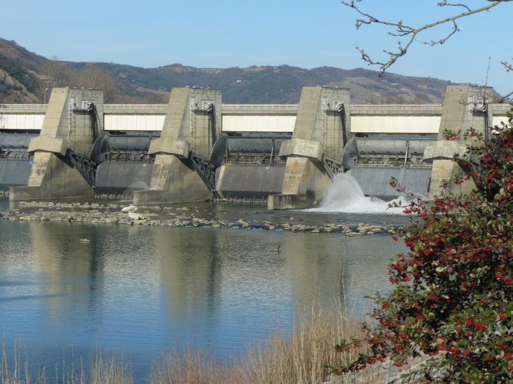 Le barrage de retenue sur le Rhône - La Roche-de-Glun