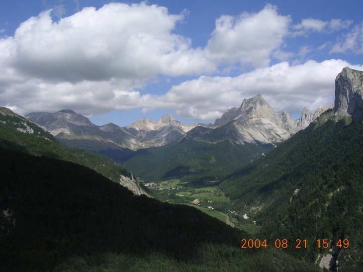 Vue hélico hameau & vallon de la jarjatte - Lus-la-Croix-Haute