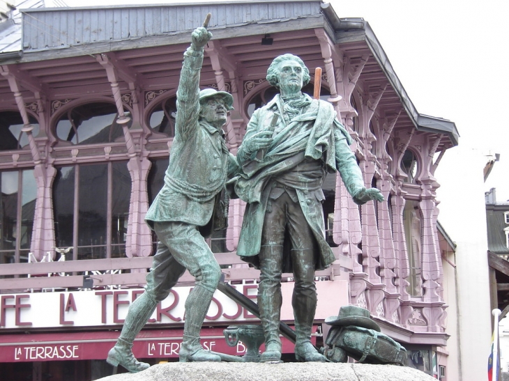 H B Le Saussure et son guide - Chamonix-Mont-Blanc