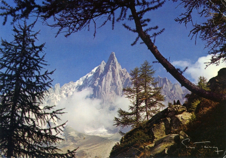 L'Aiguille Verte et les Drus (carte postale de 1970) - Chamonix-Mont-Blanc