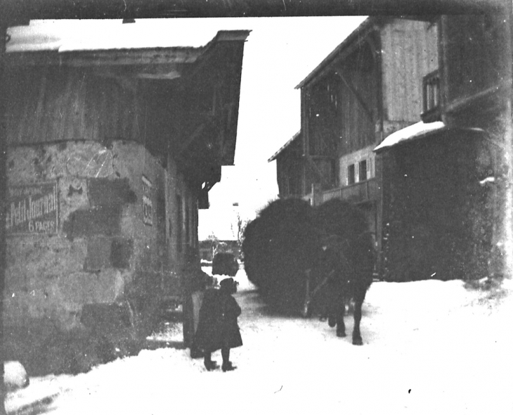 Transport de foin en hiver - Morillon