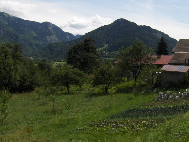 Vue des Alpes Française du village de Vailly