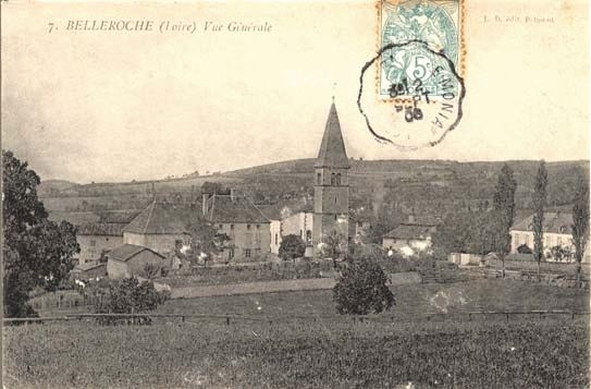 Ancienne photo vue église - Belleroche