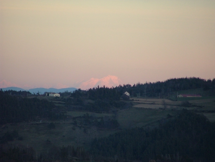 Mont blanc vu de la roue au coucher du soleil - Sauvain