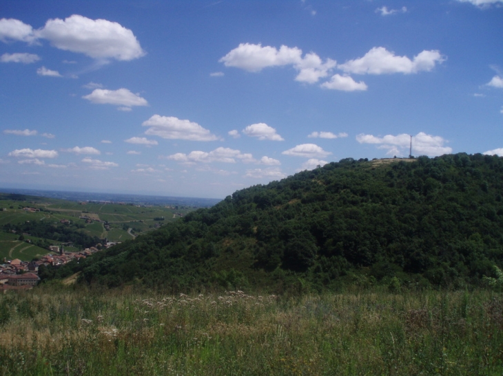 Vue de la ville, du Beaujolais et  et de la vallée de la Saöne - Beaujeu