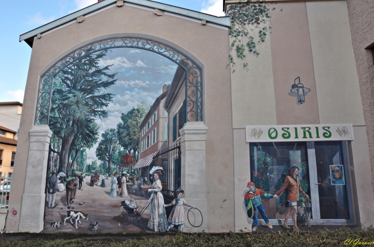 Fresque murale - Le parc 1900 - Genas