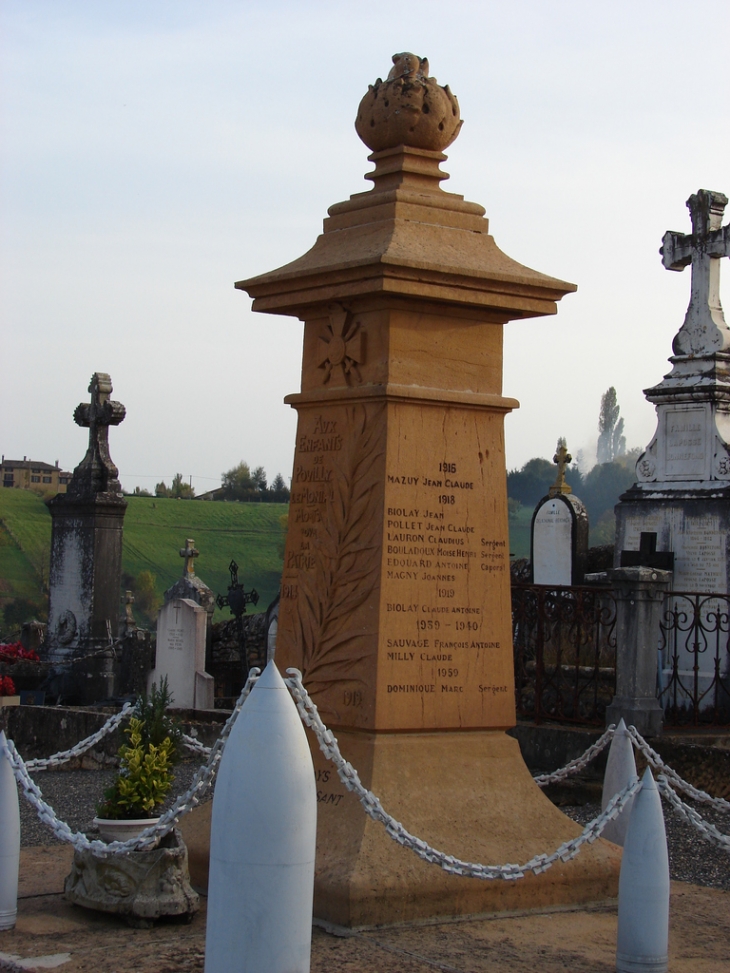 Le Monument aux Morts (dans l'enceinte du Cimetière) - Pouilly-le-Monial