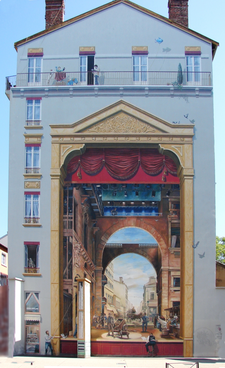 Théâtre des Charpennes, fresque signée  - Villeurbanne