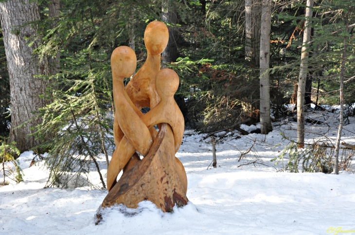 Sac de Nœuds de Serge Couvert -  Sculpture directement taillée dans un mélèze sur Pied - Aussois