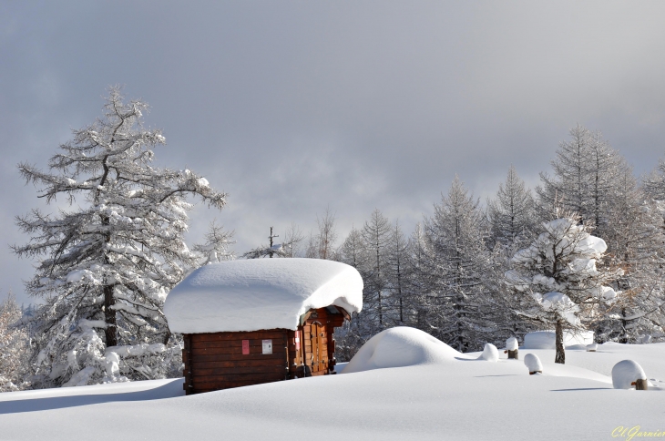 Importante chute de neige le 5/12 - 1.10 m au bord du lac de Pramol  - Montricher-Albanne