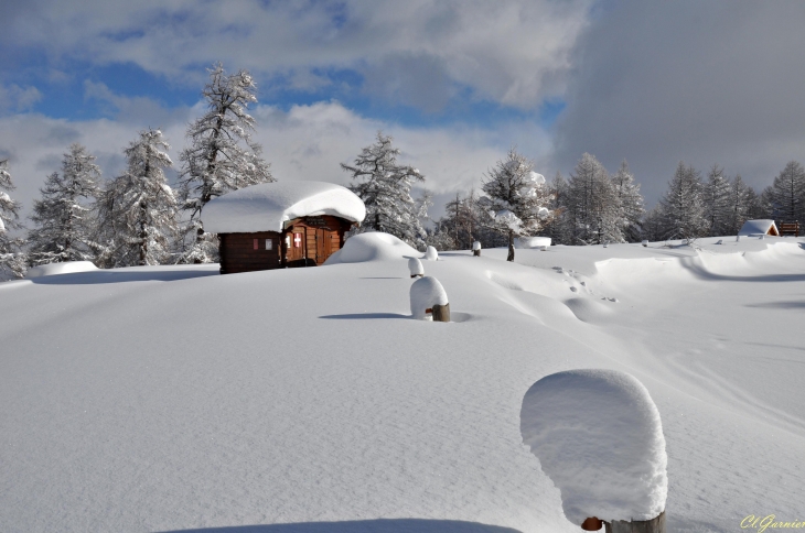 Importante chute de neige le 5/12 - 1.10 m au bord du lac de Pramol  - Montricher-Albanne