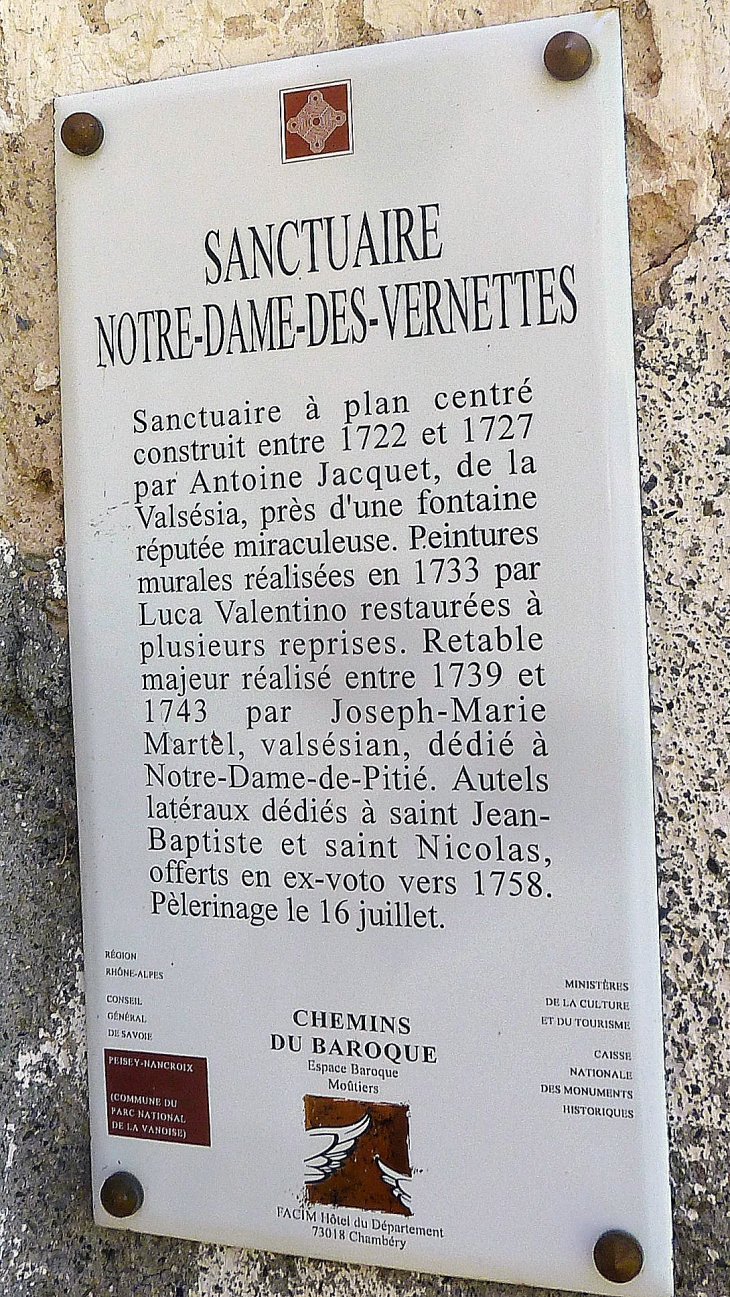 LES VERNETTES : chapelle Notre Dame - Peisey-Nancroix