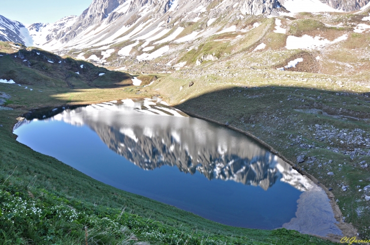 Reflet du grand Galibier - Lac des Mottets  éphémère - Valloire