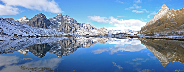 Reflet Pic de la Ceinture & gd Galibier - Lac des Cerces - Valloire